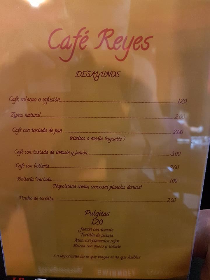 Menu at Bar REYES, Guadalajara