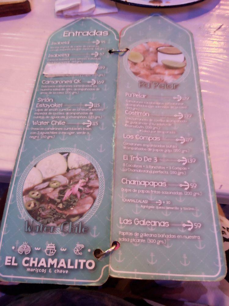 Menu at El Chamalito Vista Hermosa restaurant, Monterrey, Terranova 504