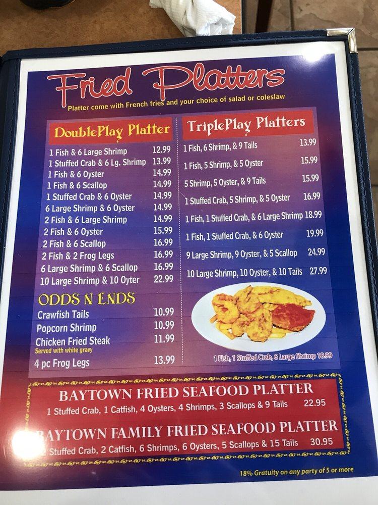 Menu at Baytown Seafood Freeport restaurant, Freeport