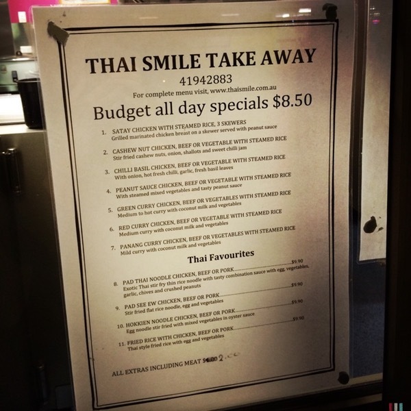 Menu at Thai Smile Hervey Bay fast food, Torquay