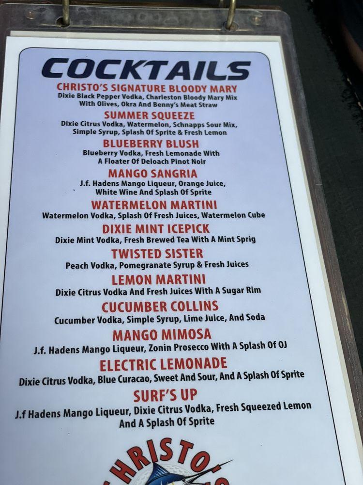 Menu at Christo's Sports Bar & Grill, Panama City Beach