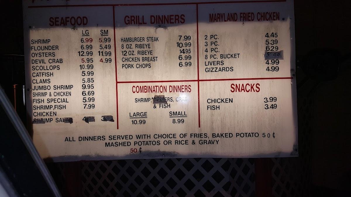 Menu At Lake City Shrimper Restaurant, Lake City, 340 W Main St