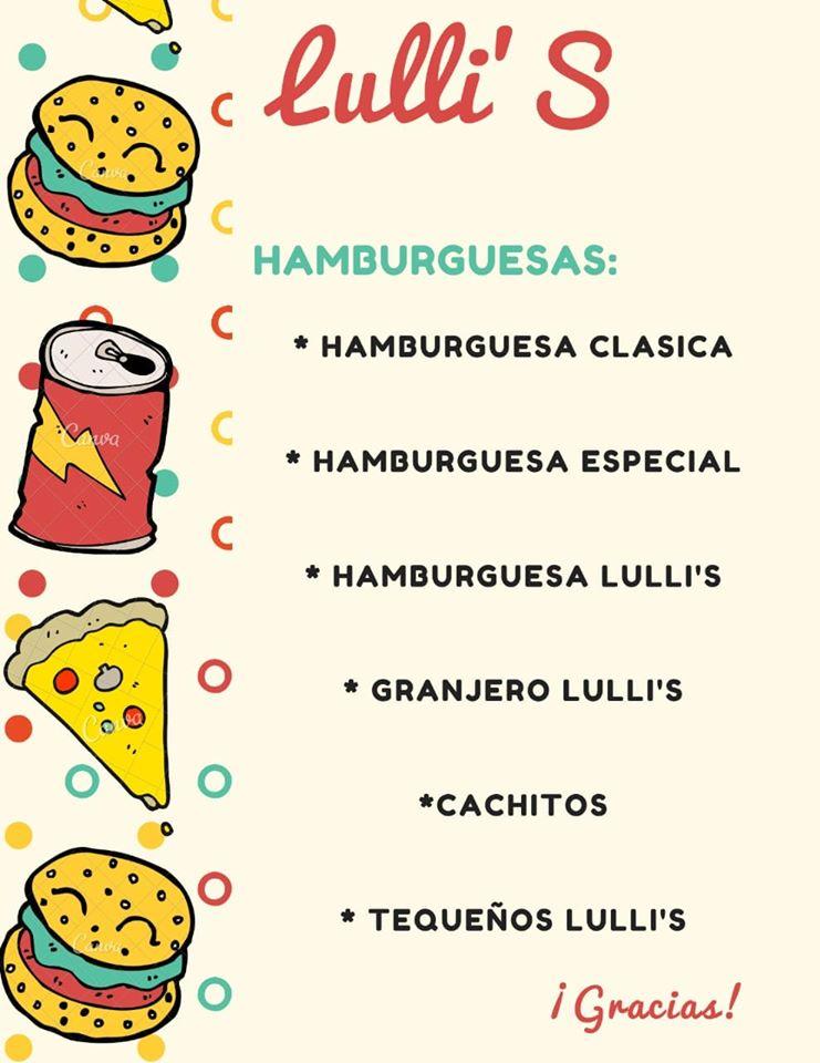 Menu at Lulli's restaurant, Peru