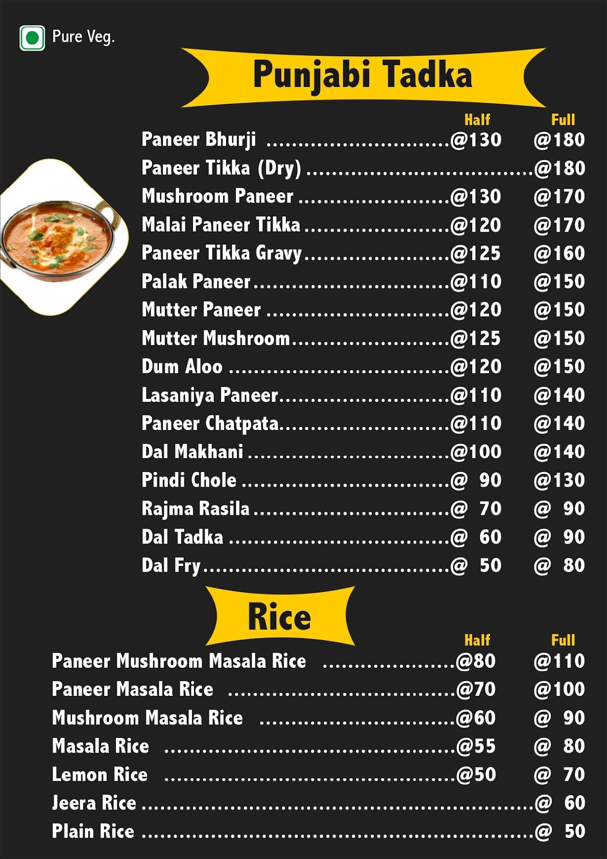 Menu at Kulcha Affairs Tandoori and Punjabi Cuisine., Bharuch
