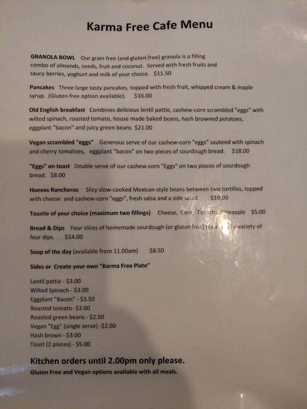Menu at XOXO café cafe, Christchurch