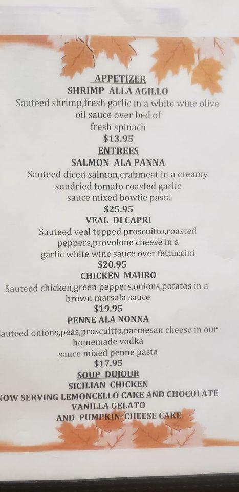 Menu at Sapore pizzeria, Lehighton