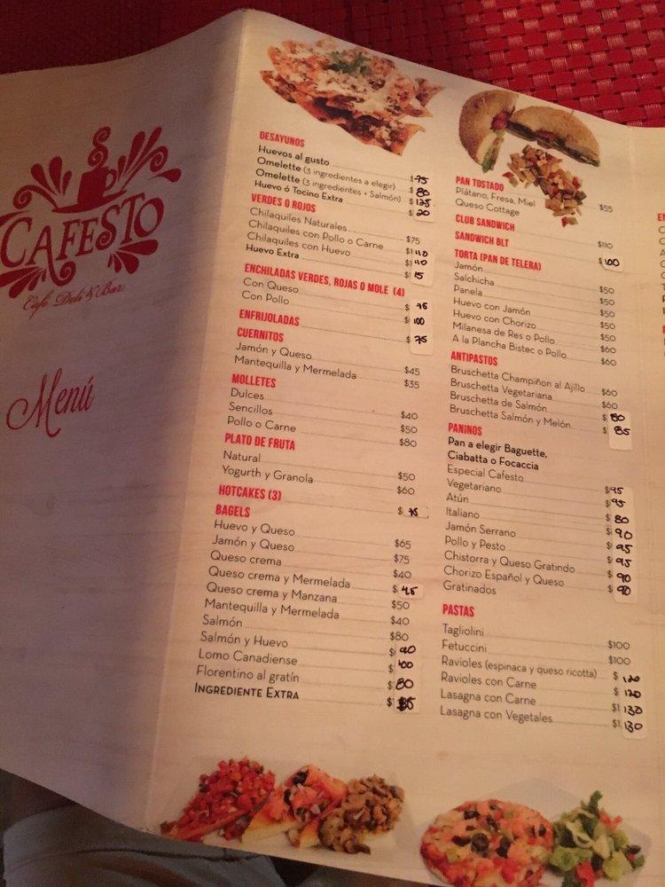 Menu at Cafesto Café Deli & Bar, Puerto Vallarta
