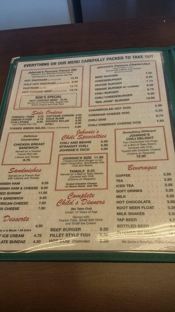 Menu at Johnnie's Pastrami restaurant, Culver City