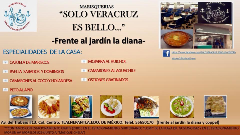 Carta del restaurante Solo Veracruz Es Bello, Tlalnepantla, Calle Vallarta  60