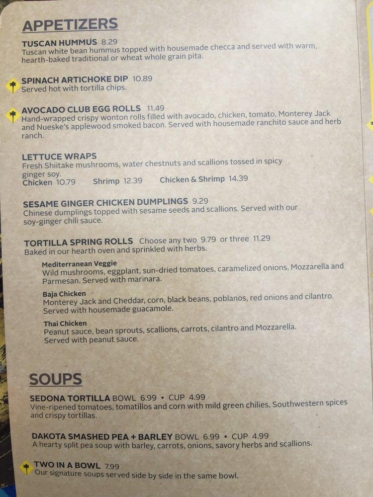 Menu at California Pizza Kitchen at Ala Moana pizzeria, Honolulu, Ala