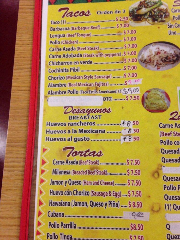 Carta del restaurante Taco Corner, Thomasville, 415 National Hwy