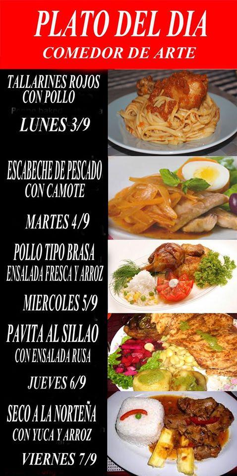 Menu At Comedor De Arte - Catering Bus S.a., Comas