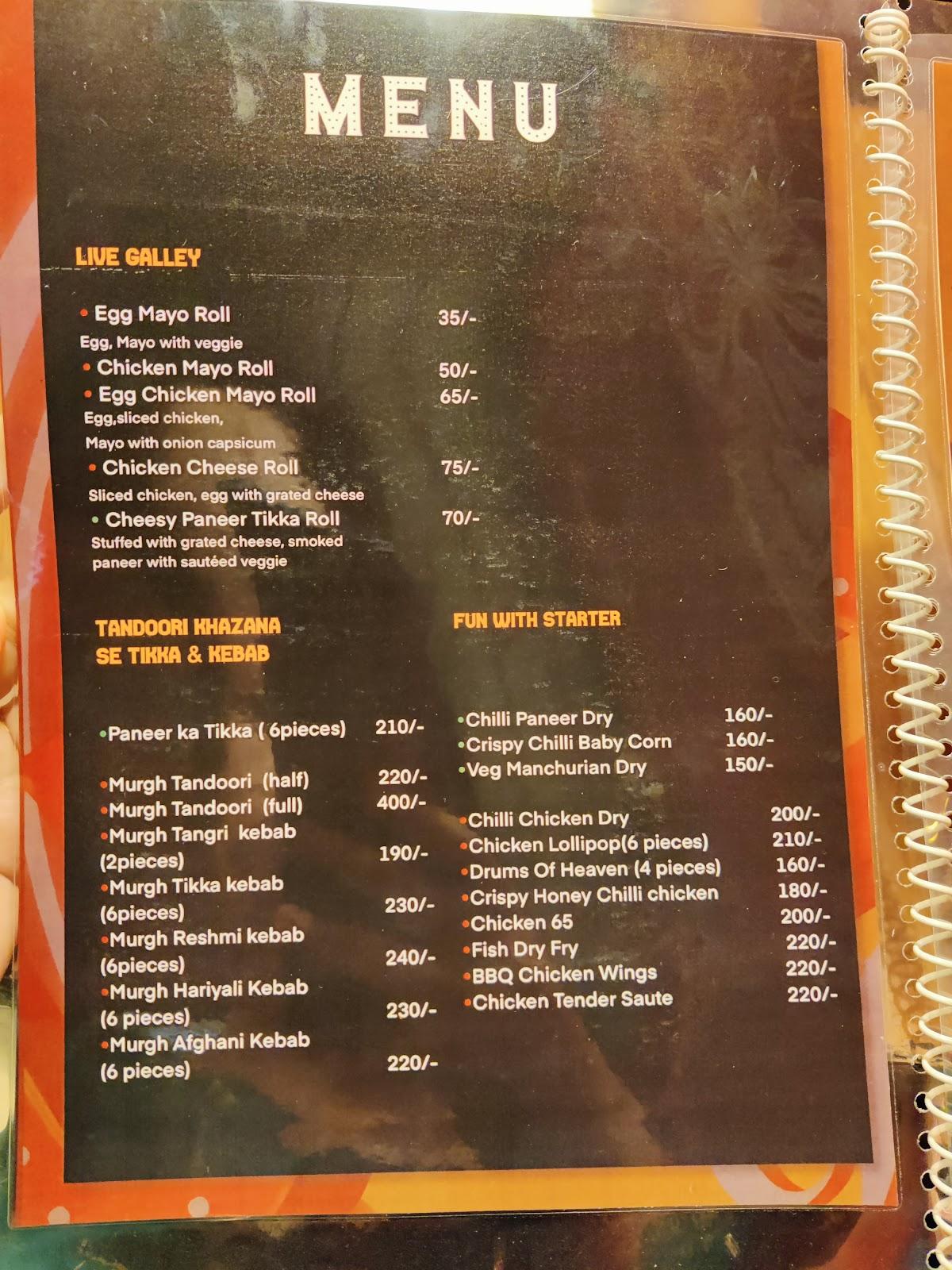 URBAN Dine menu
