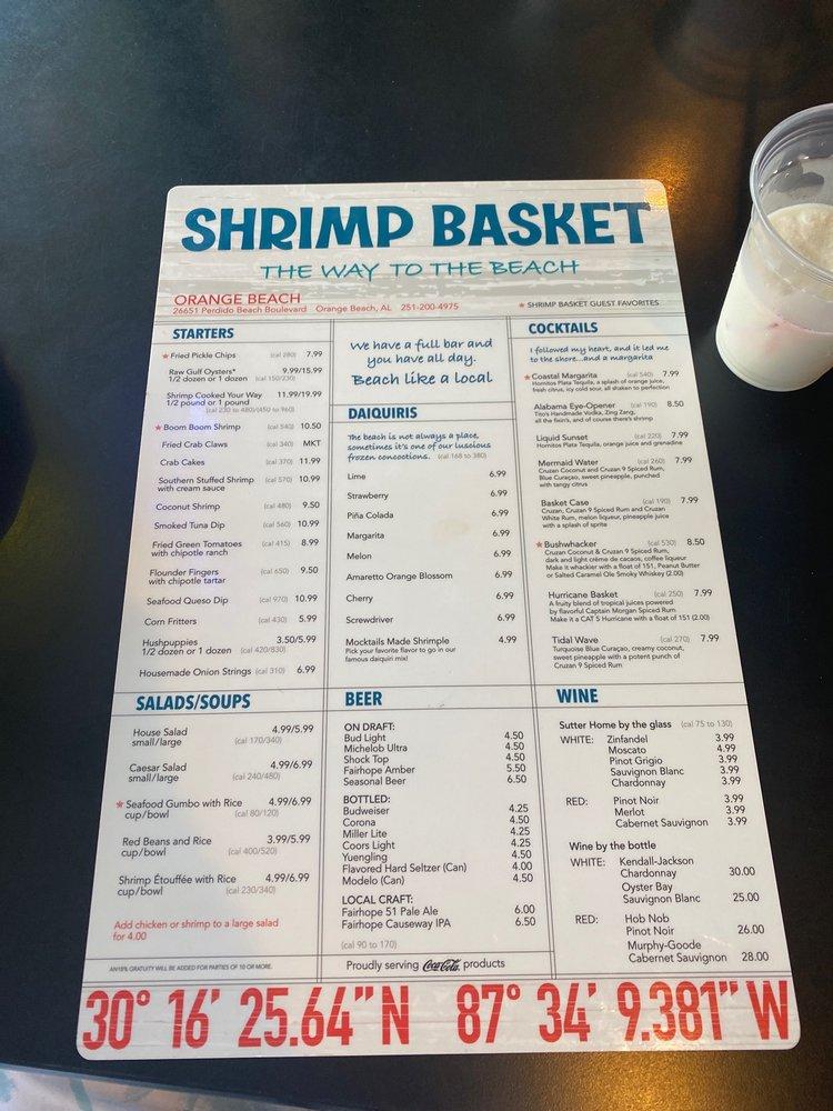 Menu at Shrimp Basket Orange Beach restaurant, Orange Beach, Perdido ...