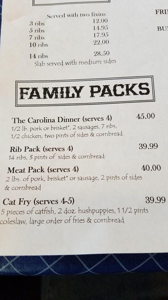 Menu at Carolina Kitchen & BBQ Co., Sparks