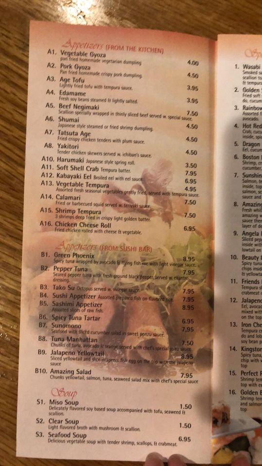 Menu at Wasabi Steak house restaurant, Cumberland