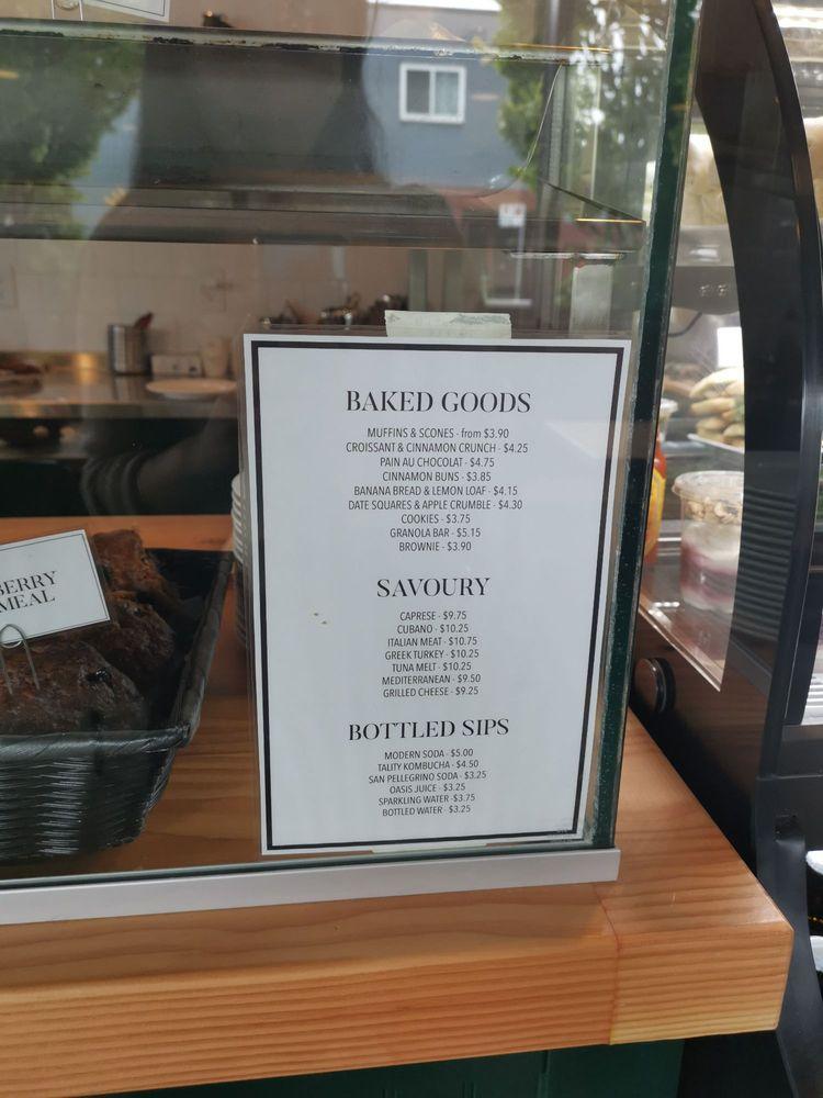 Menu at Foglifter Coffee Roasters cafe, Vancouver