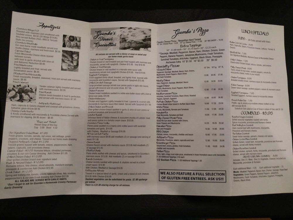 Menu at D'Italia Pizzeria & Ristorante, Clermont