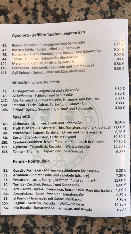 Speisekarte von Su Nuraghe pizza, Düsseldorf, Am Wehrhahn 69
