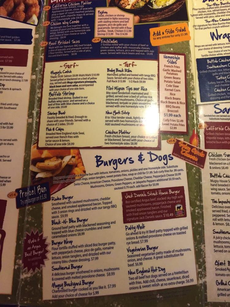 Menu at Mugs Sports Bar and Grill, Clearwater