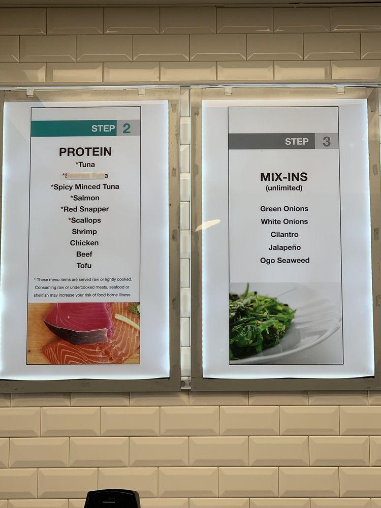 Menu at Honolulu Poke Bar Fort Collins, Fort Collins