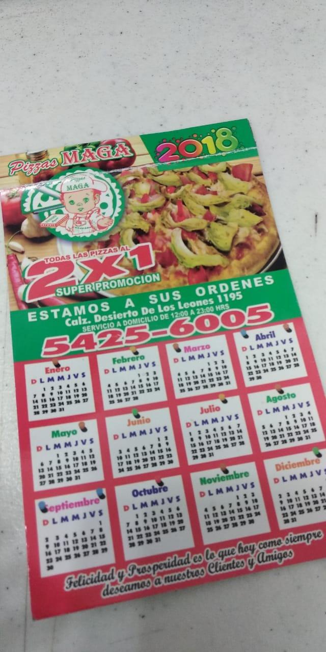 Carta del restaurante Pizzas Maga, Ciudad del México, Desierto del los  Leones 1195