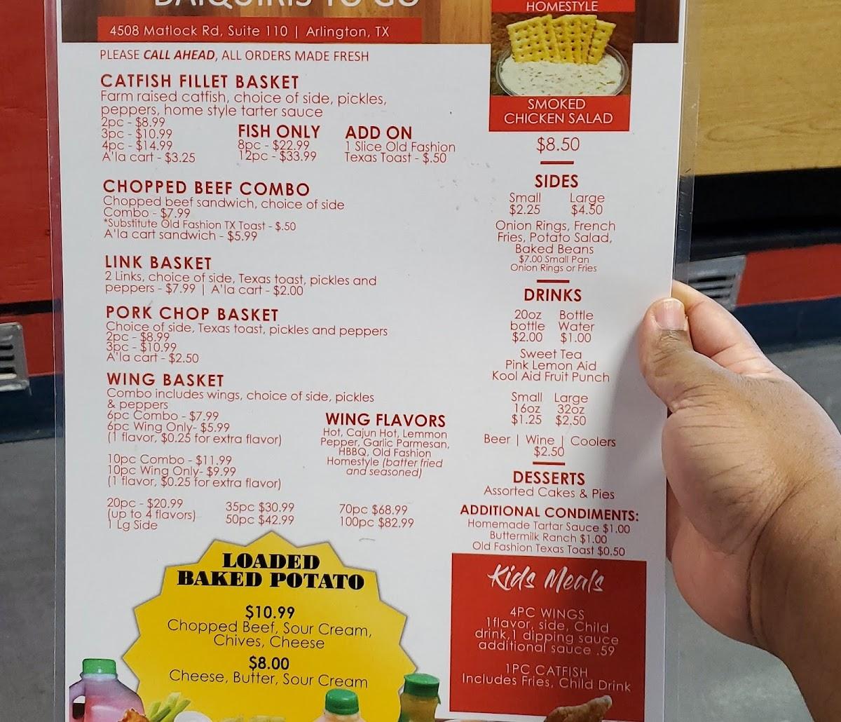 Menu at Good Time Daiquiri's To Go pub & bar, Arlington