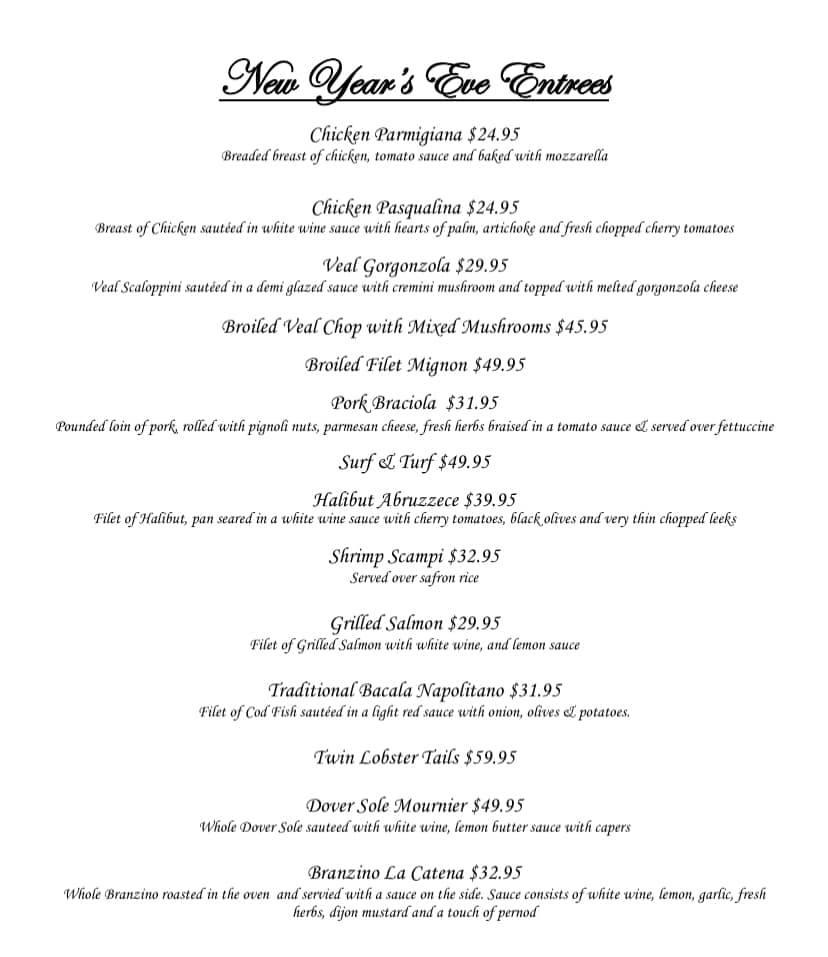 Menu at La Catena restaurant, Ardsley