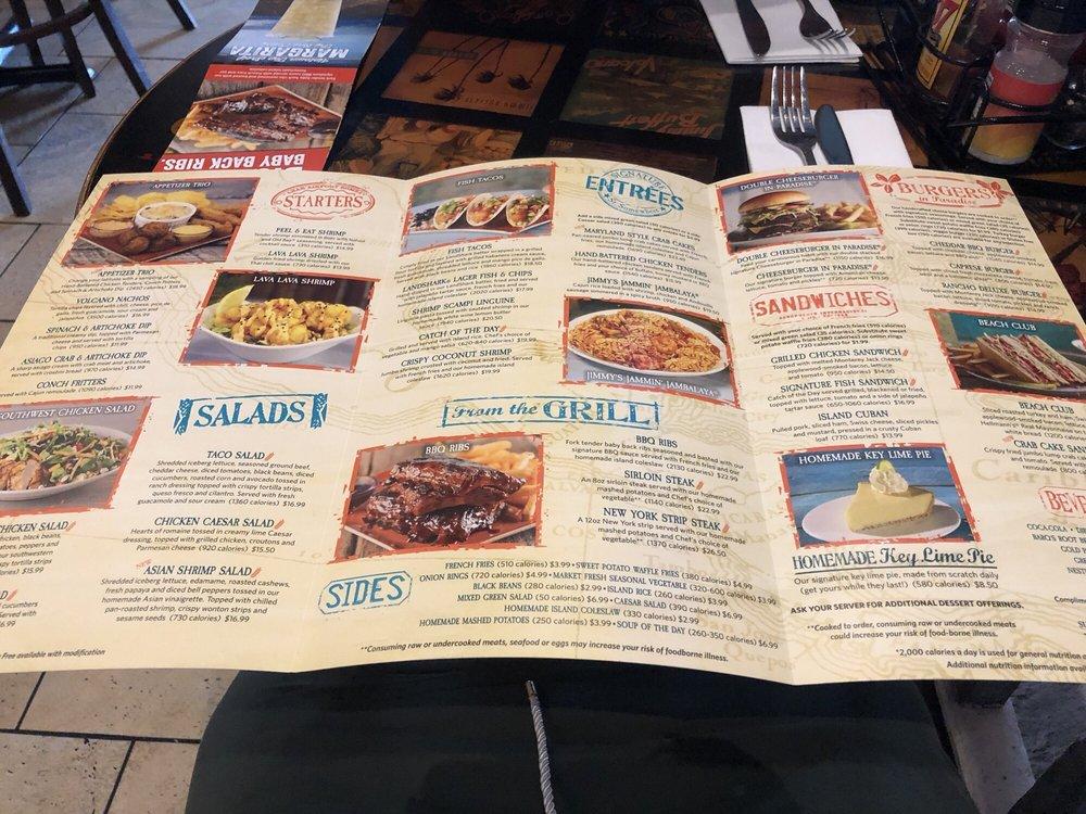 Menu at Margaritaville Key West pub & bar, Key West, 500 Duval St