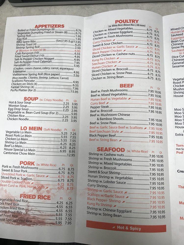 Menu at TINCHI HOUSE INC restaurant, Alden