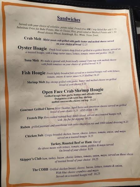 Menu at Captain's Choice Fish House restaurant, North Bend