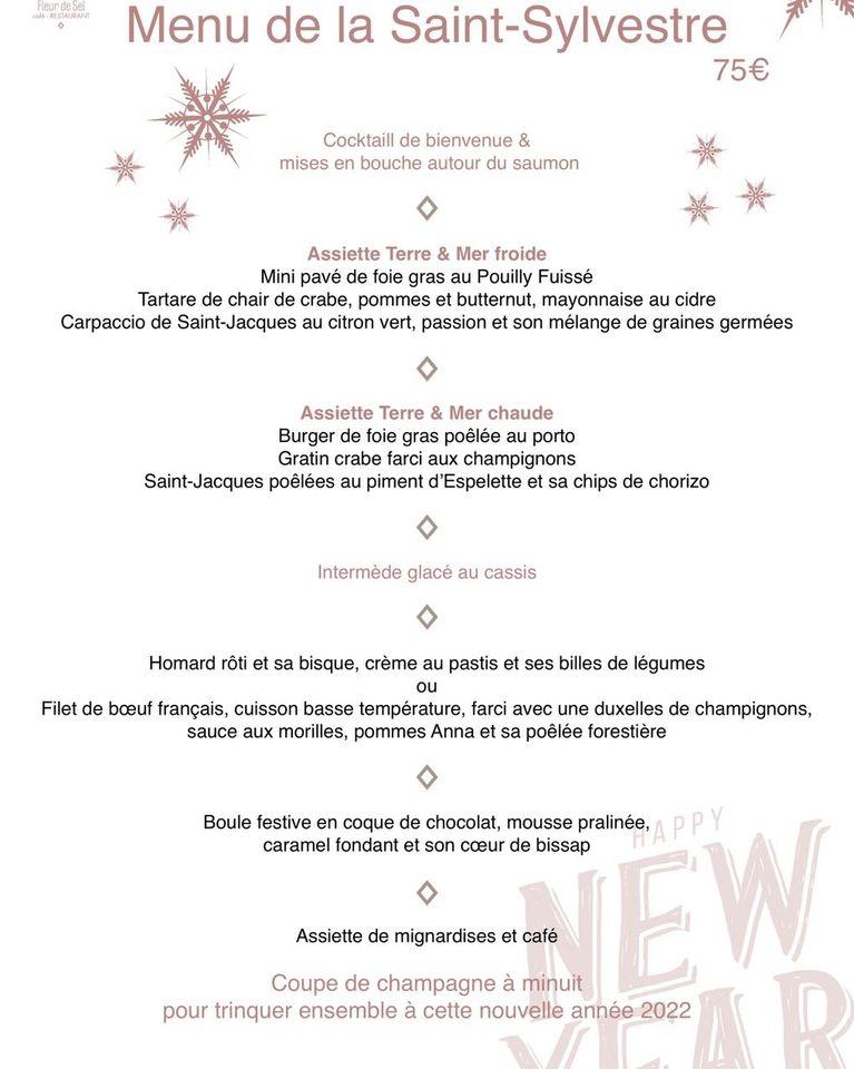 Menu at Fleur de Sel restaurant, Fragnes