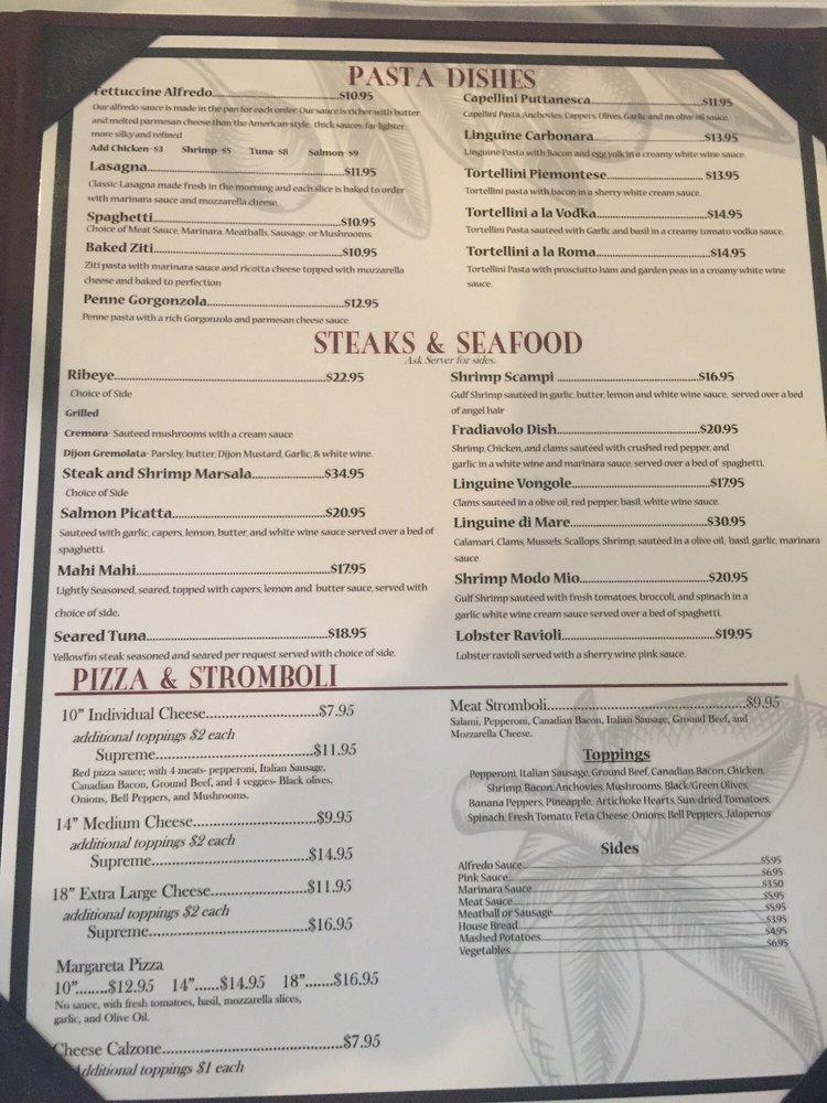 Menu at La Contea Italiano Ristorante pizzeria, Baton Rouge