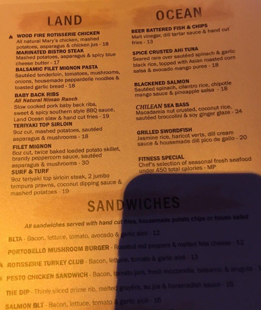 Menu at Land Ocean Restaurant Folsom, Folsom
