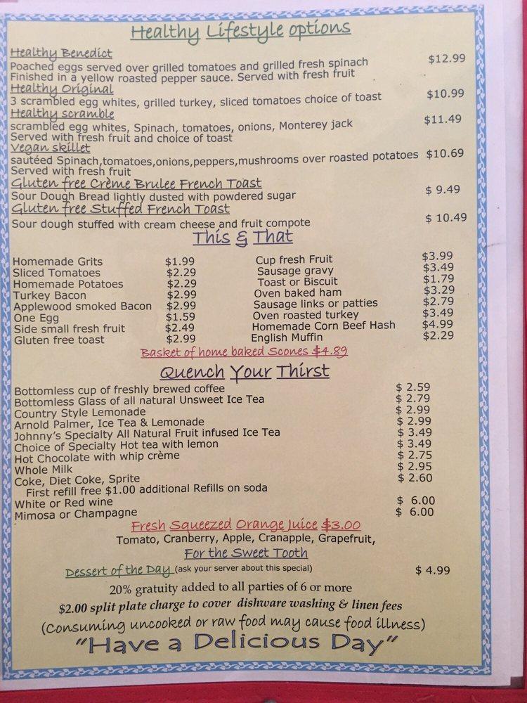 Menu at The Breakfast House restaurant, Sarasota