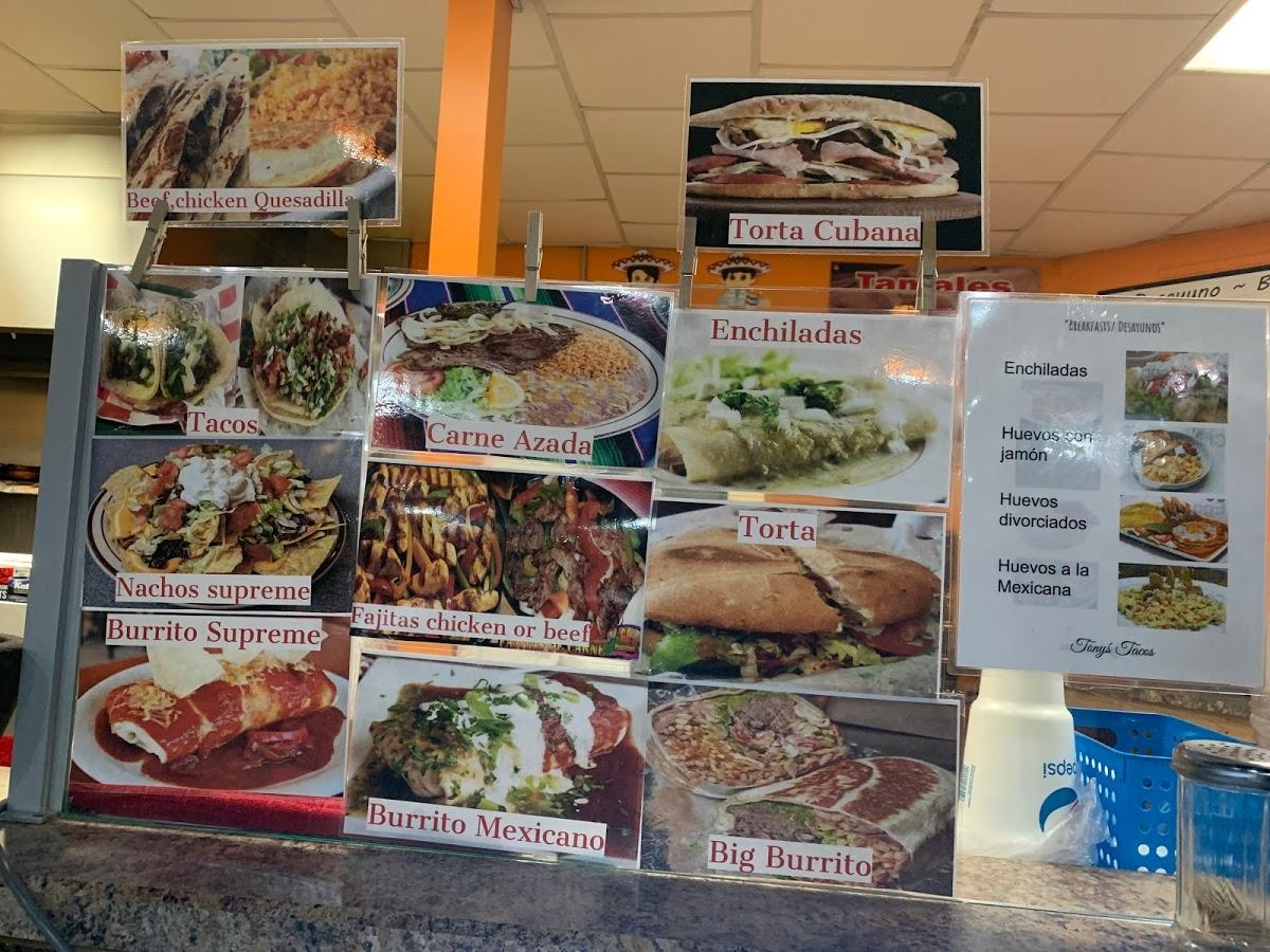 Menu at Tony's Tacos restaurant, Hastings, N Kansas Ave