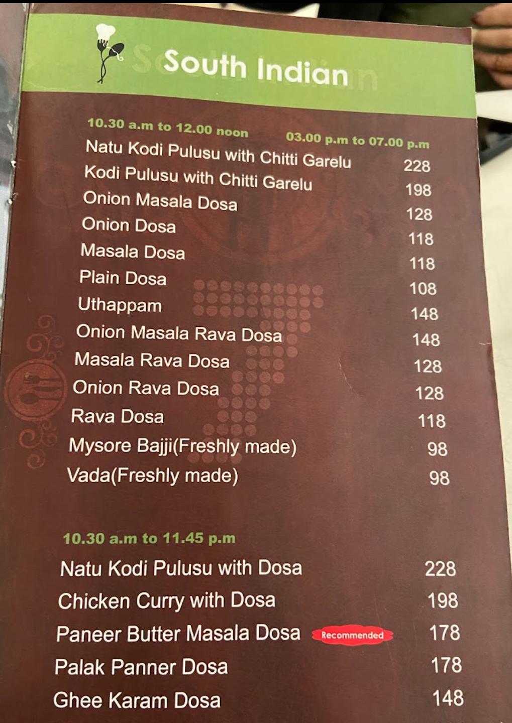 Menu at 7 Food Court, Suryapet, NH - 65