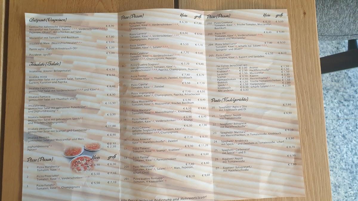 Speisekarte von Pizzeria & Ristorante Piccobello, Painten