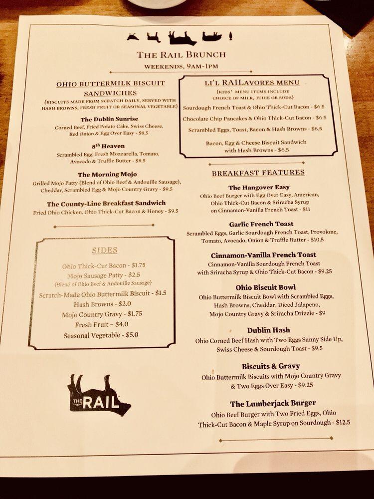 Menu at The Rail Strongsville pub & bar, Strongsville