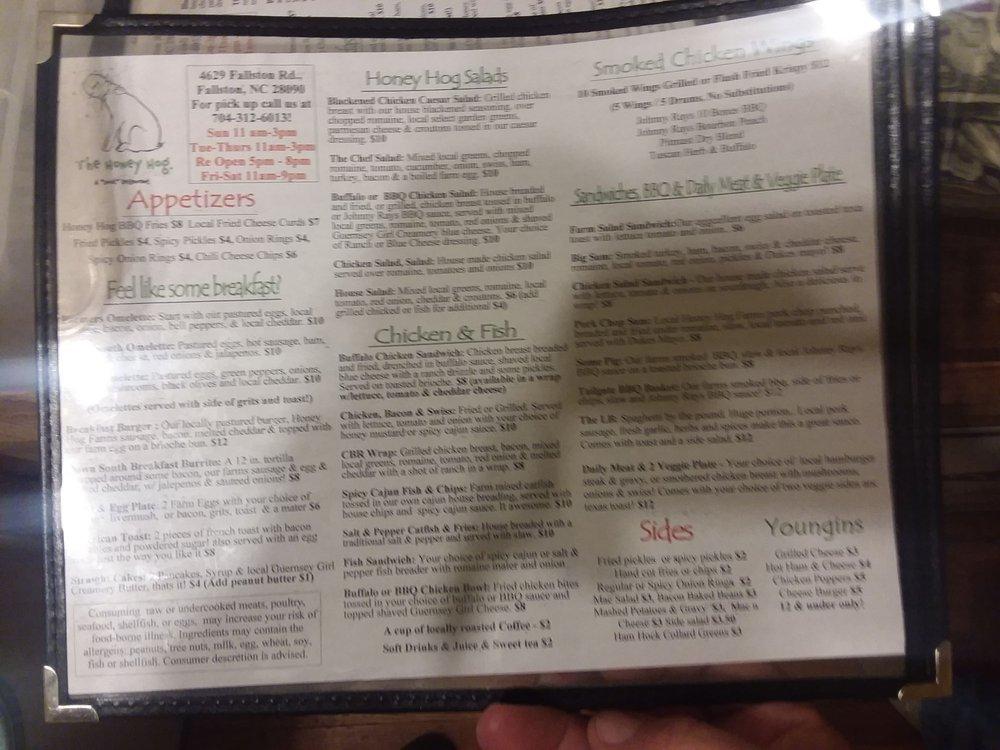 Menu at Johnny Ray's Smokehouse BBQ, Fallston