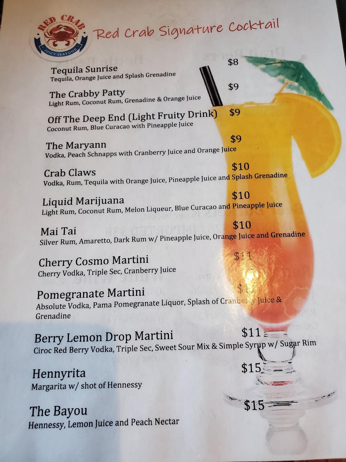 Carta del restaurante Red Crab Juicy Seafood, Arlington