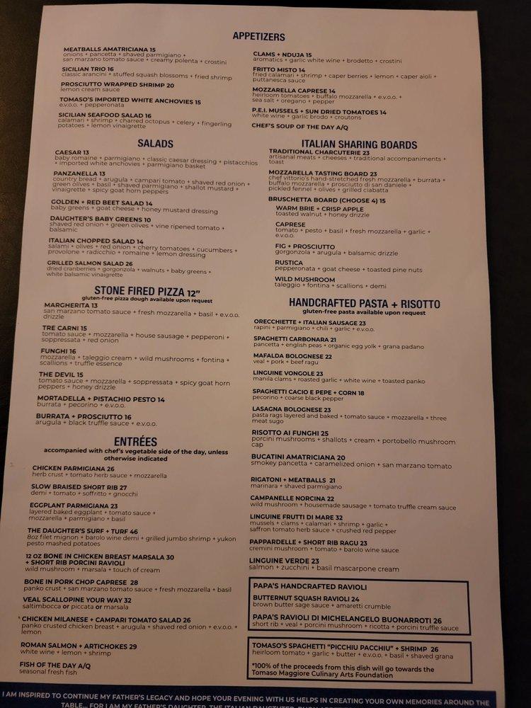 Menu At The Italian Daughter Restaurant Scottsdale   R4de The Italian Daughter Menu 2022 09 1 