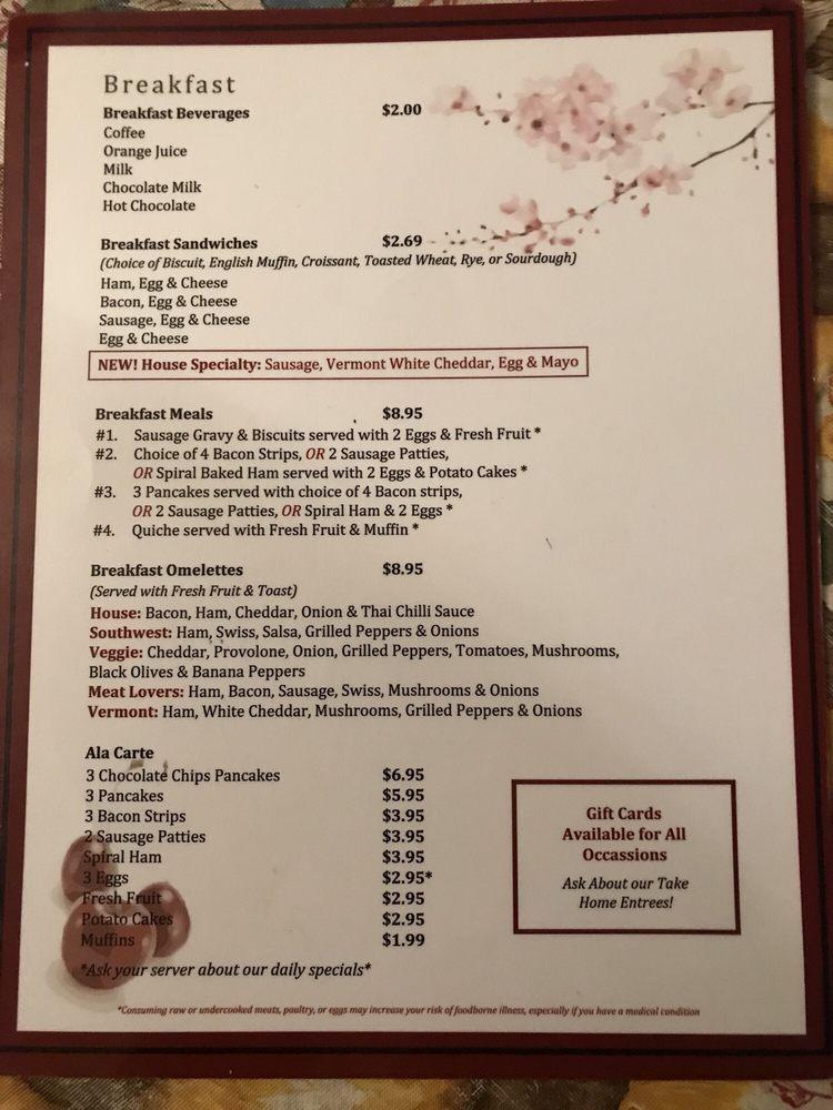 Menu at Cherry House Cafe, Beavercreek, Meadow Bridge Dr