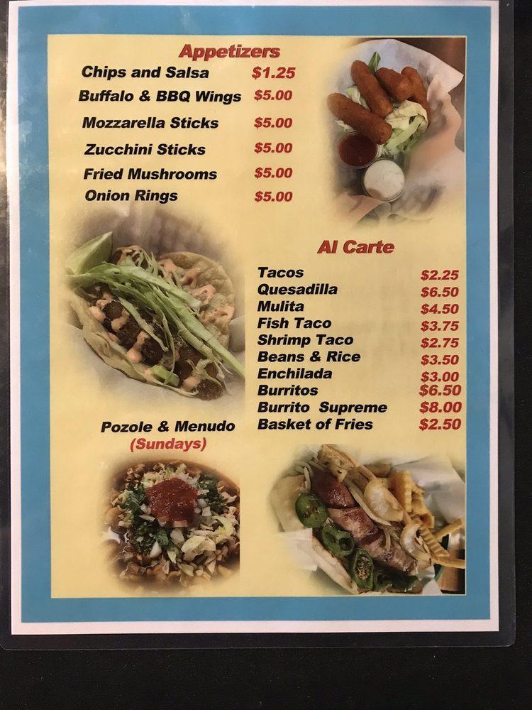 Menu at Tipzys Tacos and Beer pub & bar, Fresno
