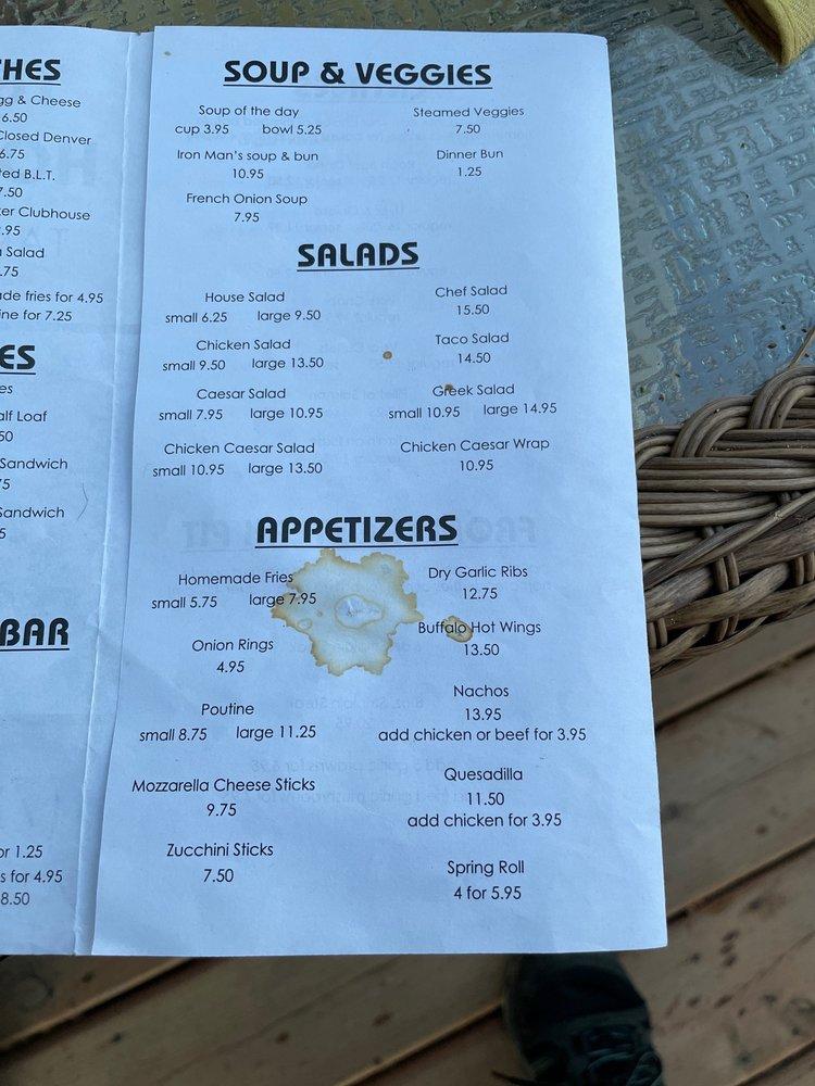 Menu au T&T Iron Horse Cafe, Waskatenau, AB28