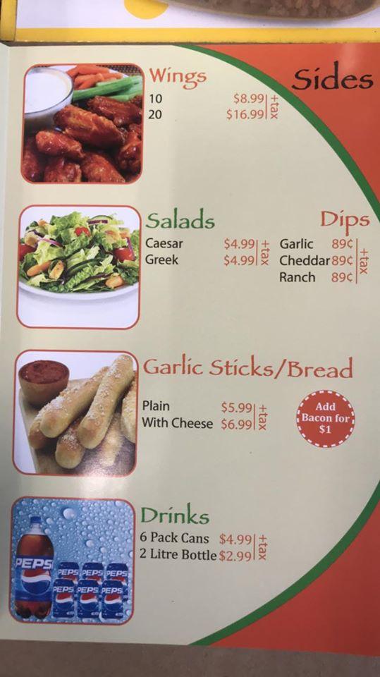 Menu at Grafton Pizza restaurant, Grafton