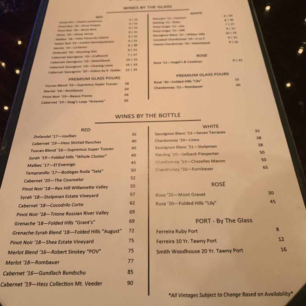 Menu at Sam's Steakhouse, St. Louis, Gravois Rd