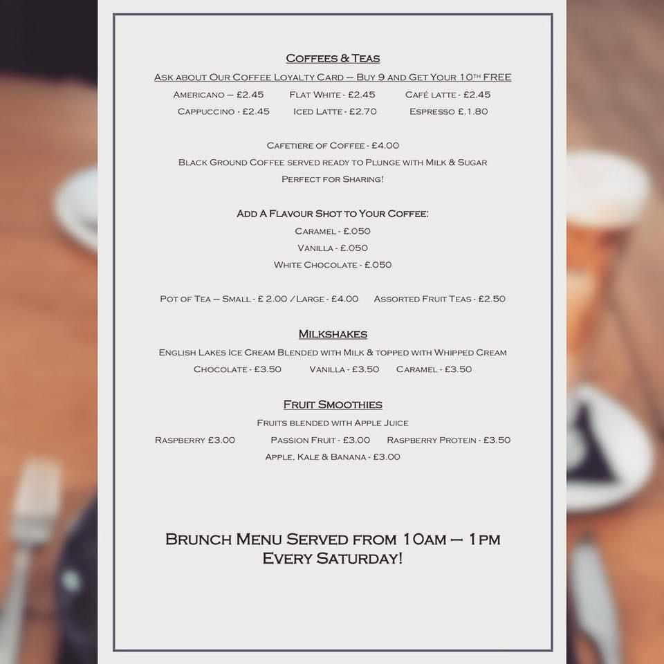 Menu at The Clock Tower Bar, Millom