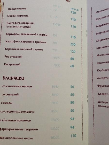Кафе этаж меню