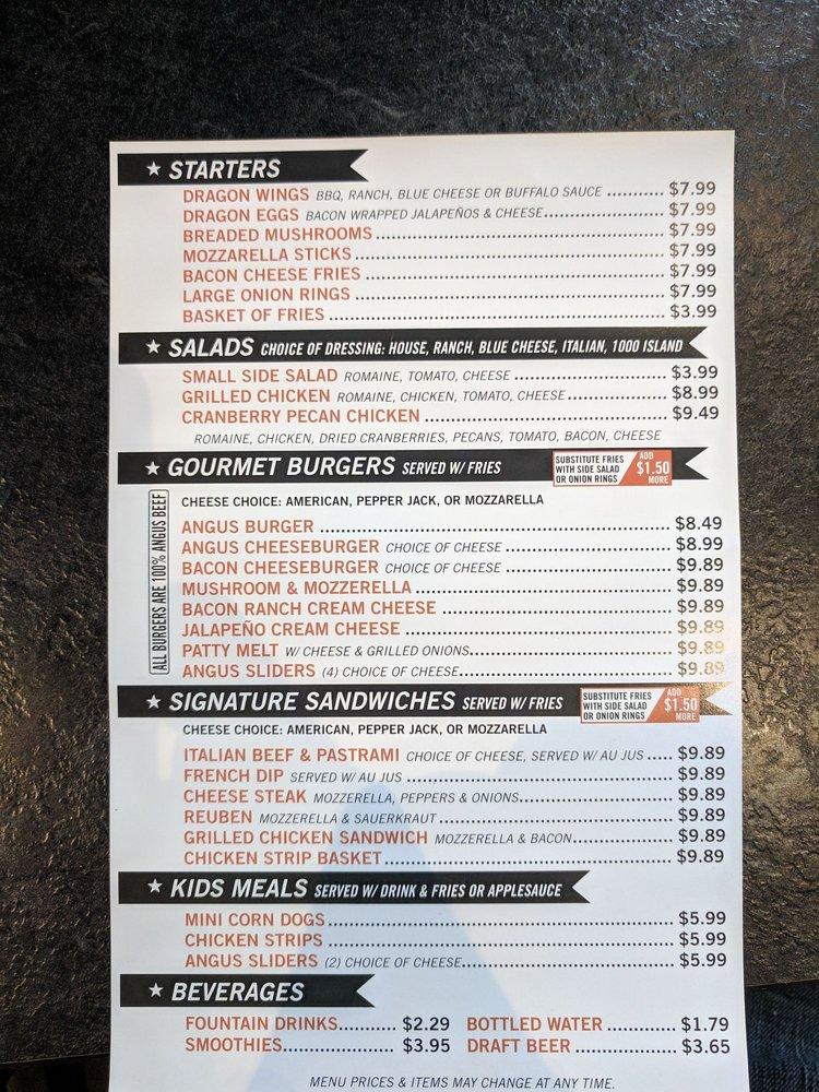 Menu at Scooter's Sports Grill pub & bar, Branson